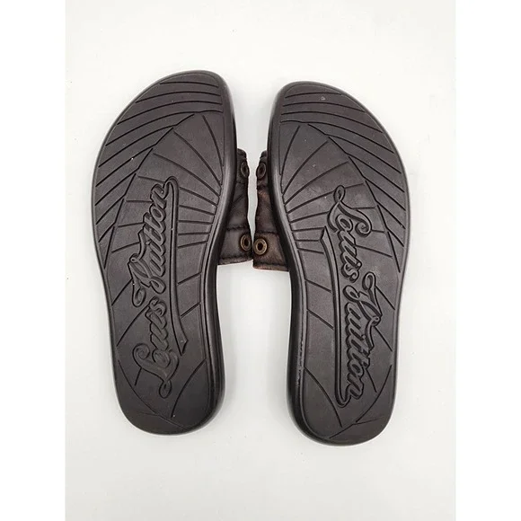 Louis Vuitton Brown Leather Studded Sandals Mens Please Read Description - Picture 8 of 8